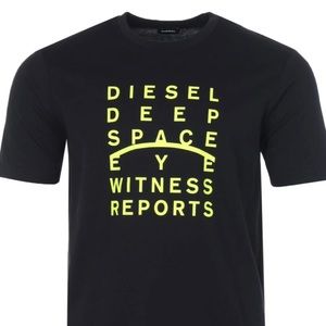 Diesel Deep Space Eye Witness Report Logo large Shirt Black Neon Designer